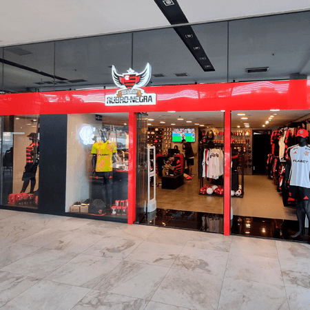 Imagem de interna da loja nação rubro negra